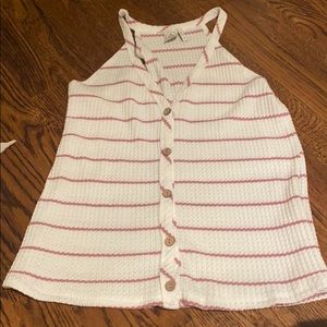Striped button-down tank top